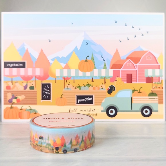 Simply Gilded Passports Fall Market Washi Tape & Postcard - Picture 1 of 1